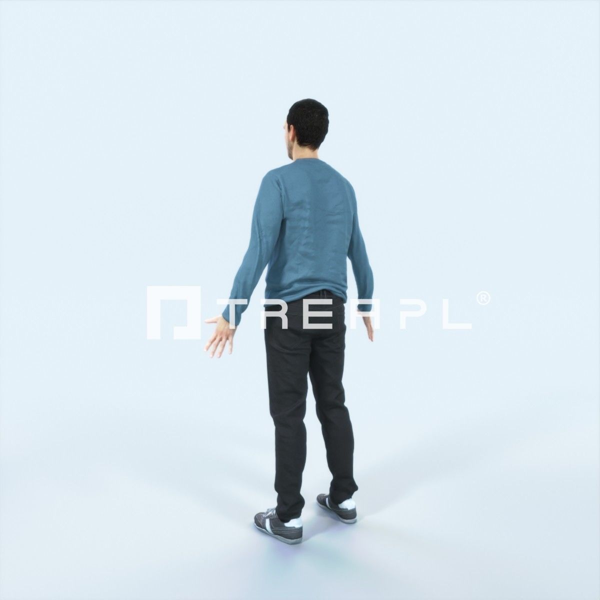 Jest 08F Animated Rigged Casual Man Low-poly 3D model_4