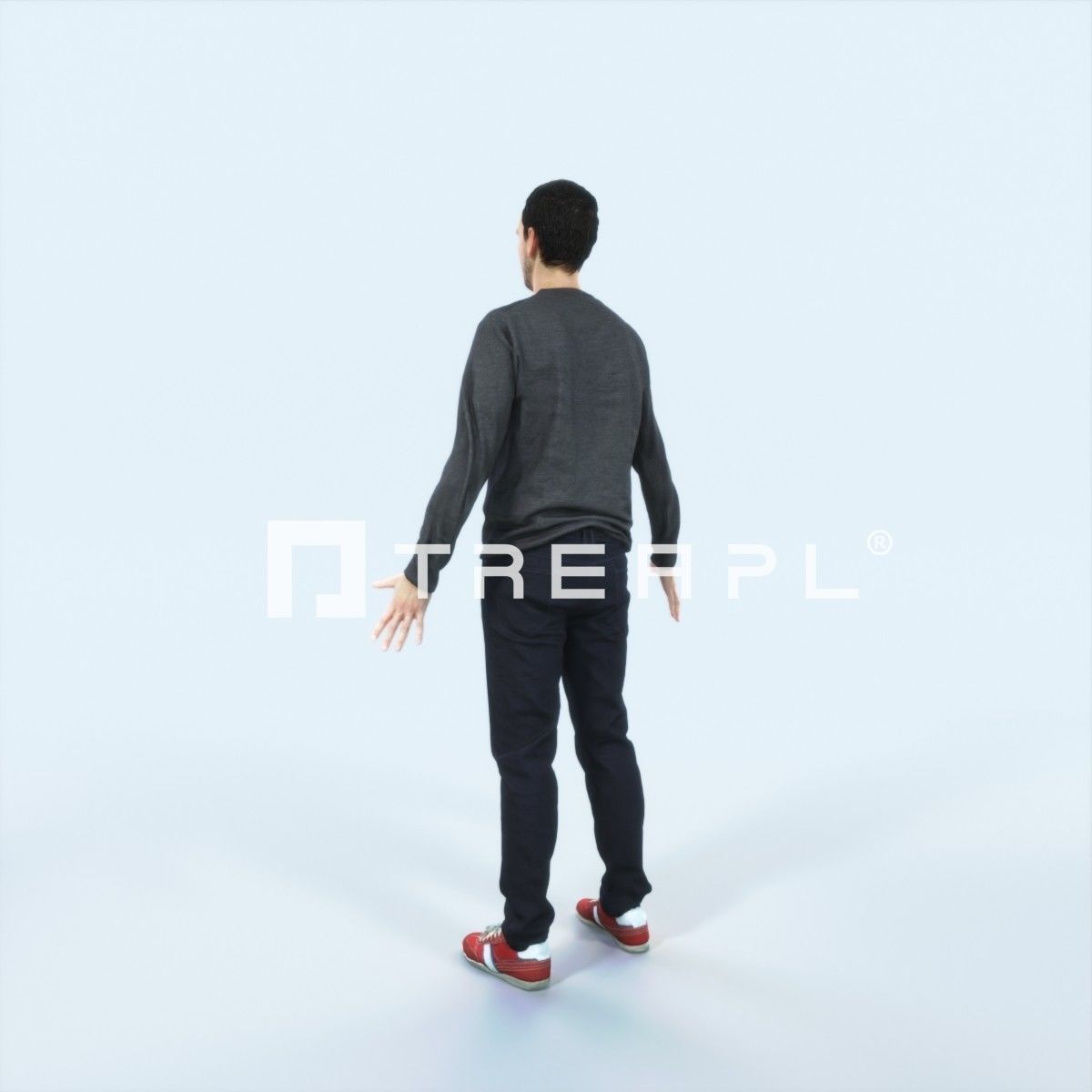 Jest 08A Animated Rigged Casual Man Low-poly 3D model_4