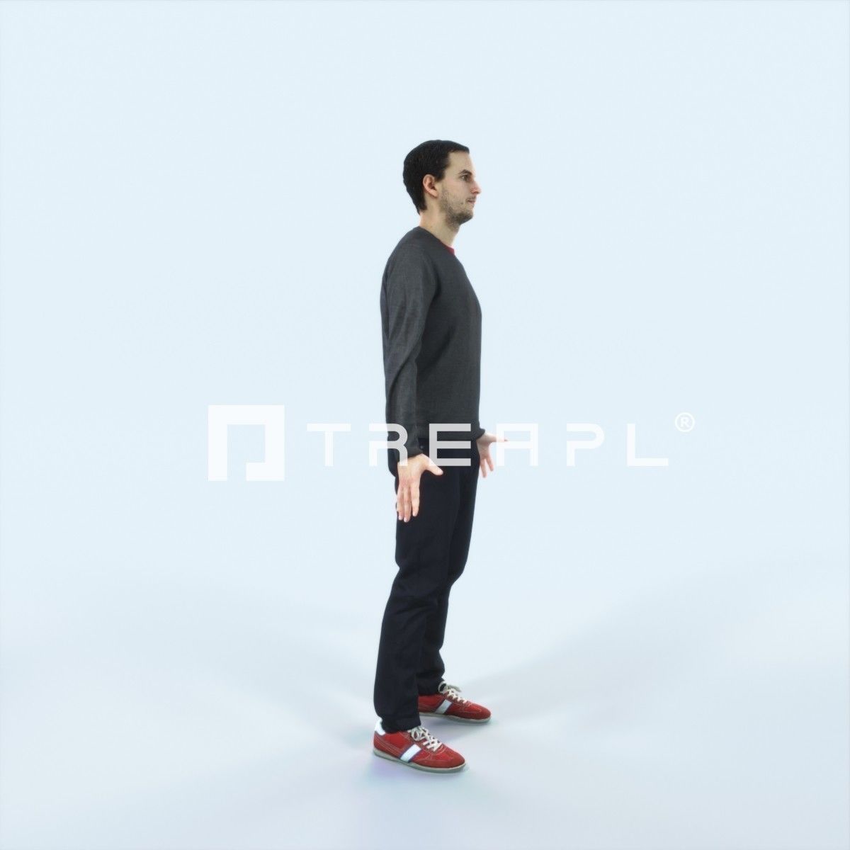 Jest 08A Animated Rigged Casual Man Low-poly 3D model_2