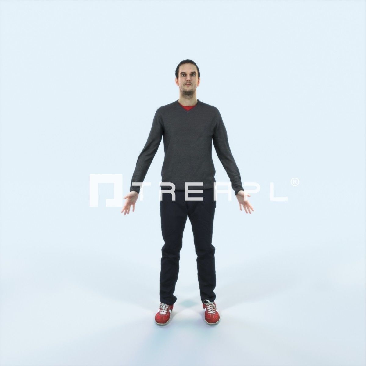 Jest 08A Animated Rigged Casual Man Low-poly 3D model_1