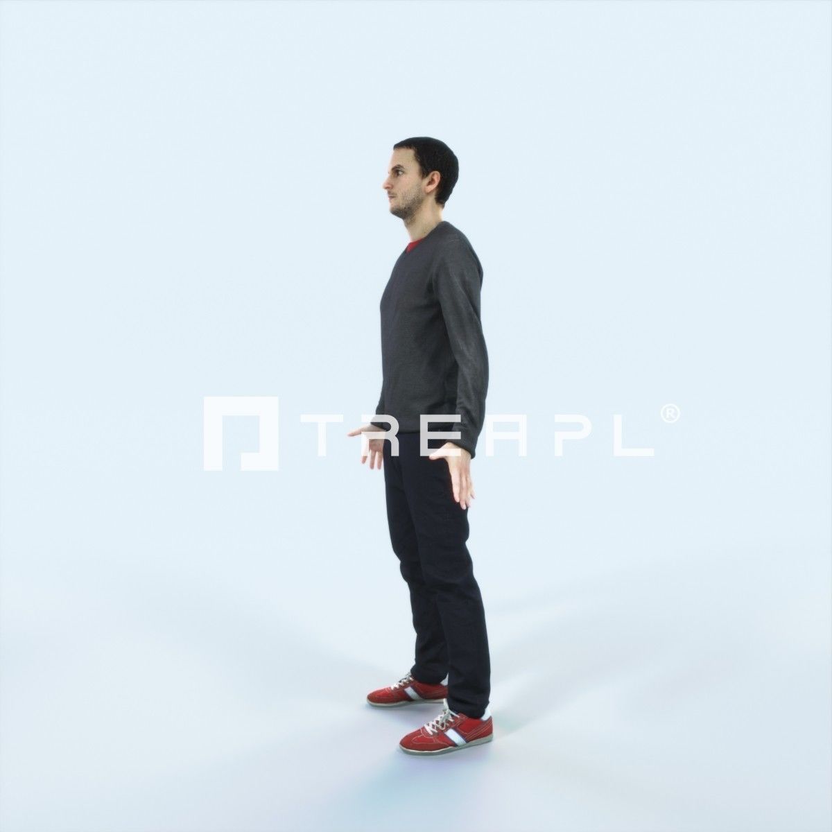 Jest 08A Animated Rigged Casual Man Low-poly 3D model_5