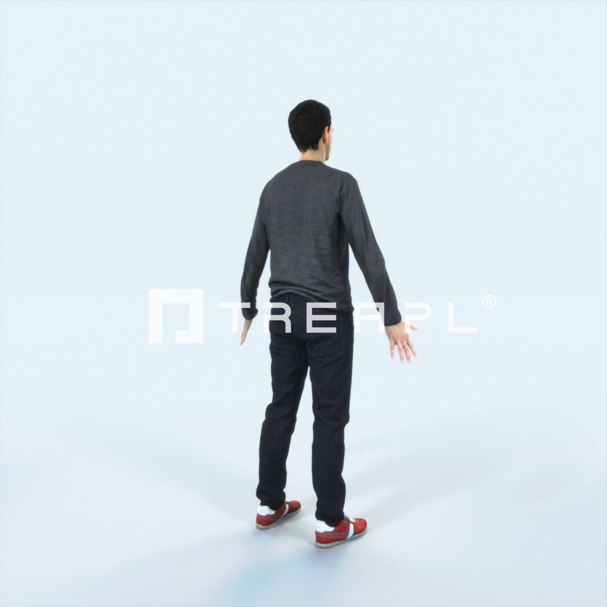 Jest 08A Animated Rigged Casual Man Low-poly 3D model_3