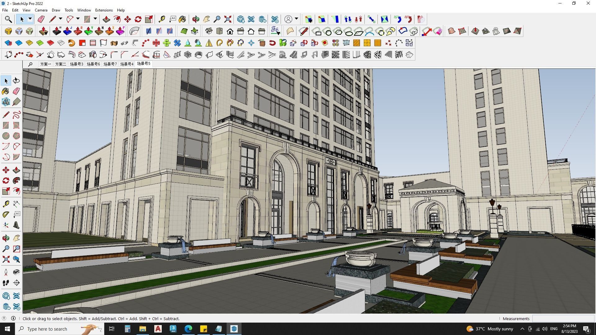 6 Classical Apartment building with Shopping mall 3D model_11