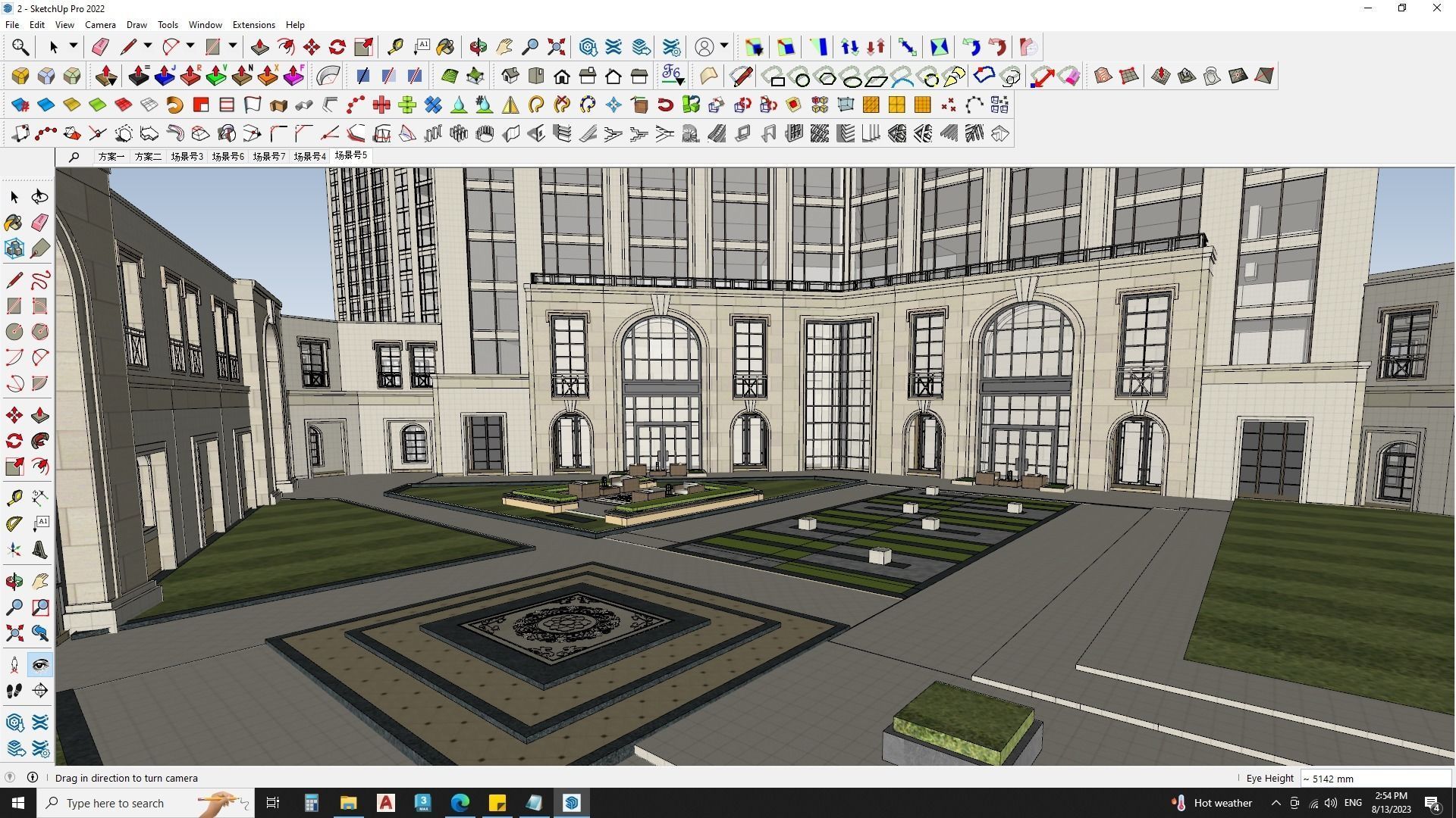 6 Classical Apartment building with Shopping mall 3D model_14