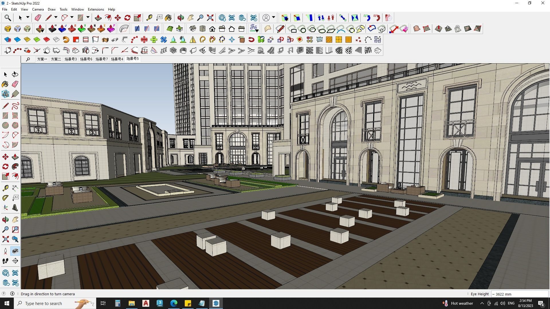 6 Classical Apartment building with Shopping mall 3D model_13