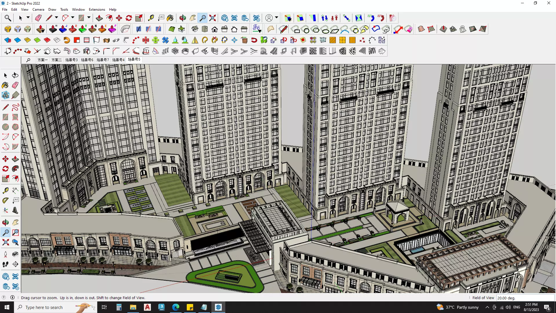 6 Classical Apartment building with Shopping mall 3D model_0