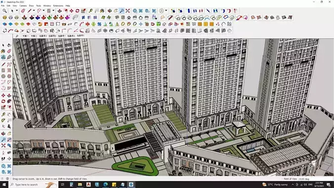 6 Classical Apartment building with Shopping mall 3D model