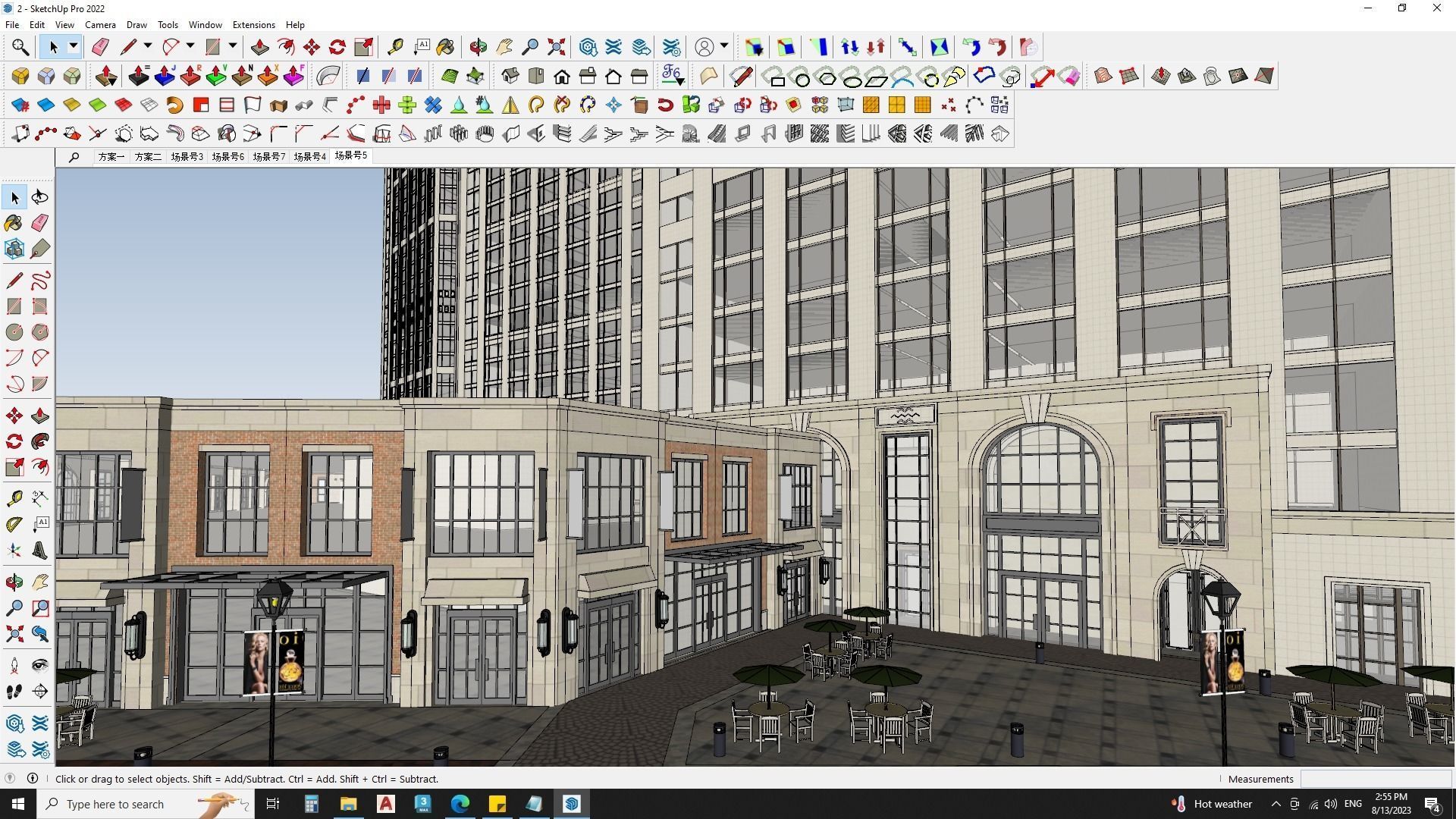 6 Classical Apartment building with Shopping mall 3D model_12