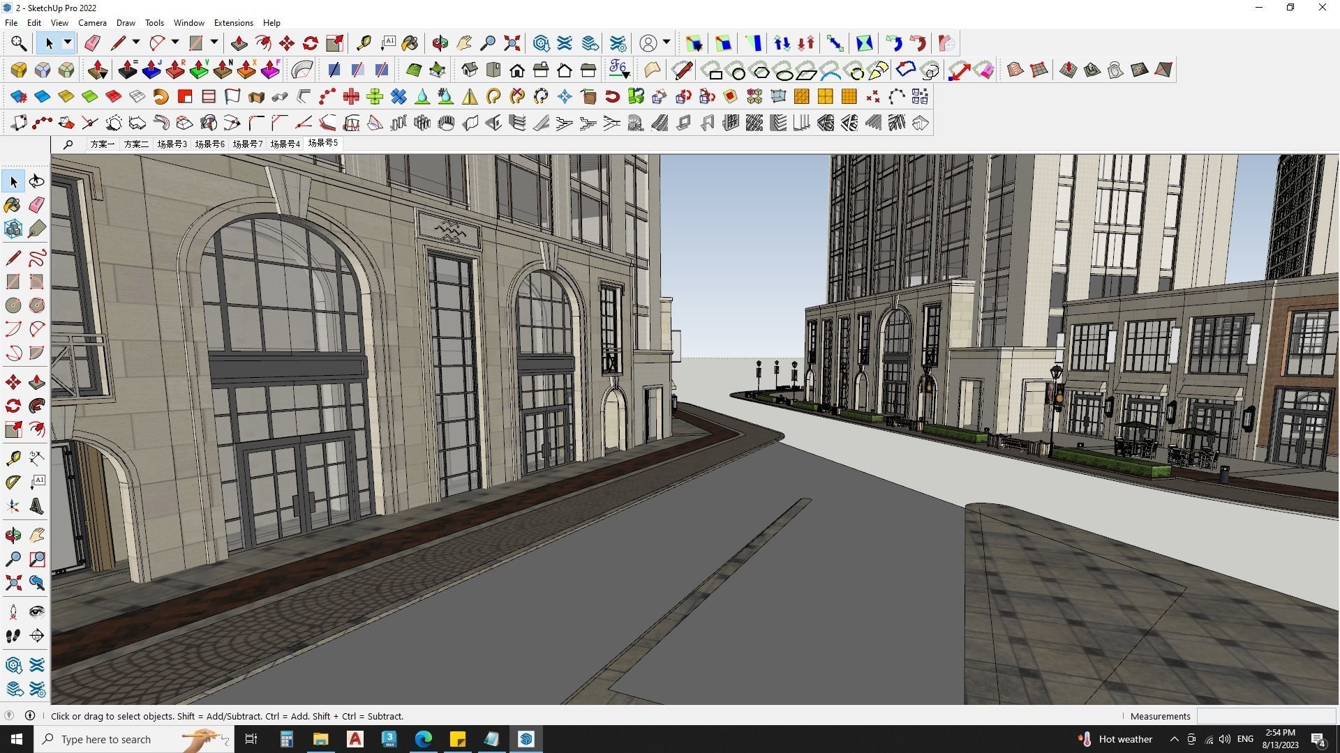 6 Classical Apartment building with Shopping mall 3D model_17