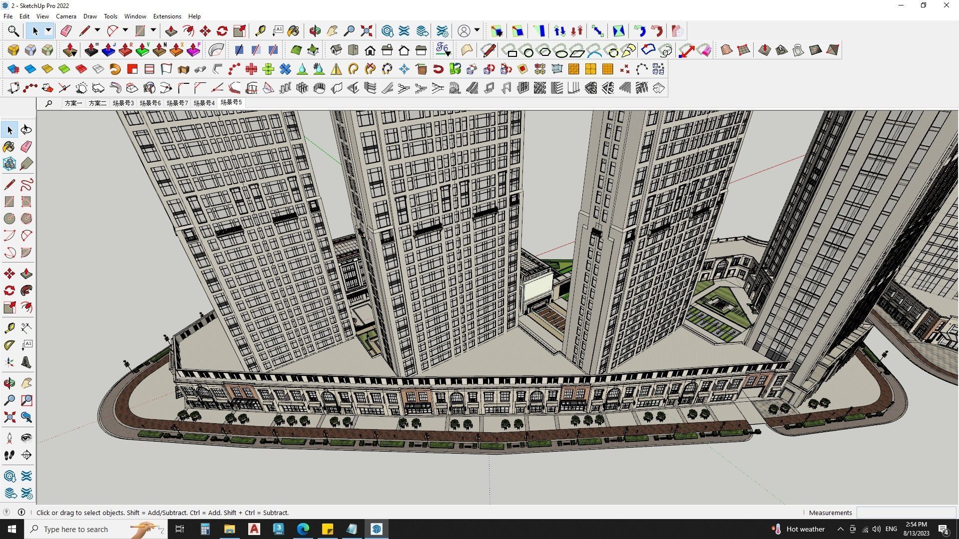 6 Classical Apartment building with Shopping mall 3D model_18