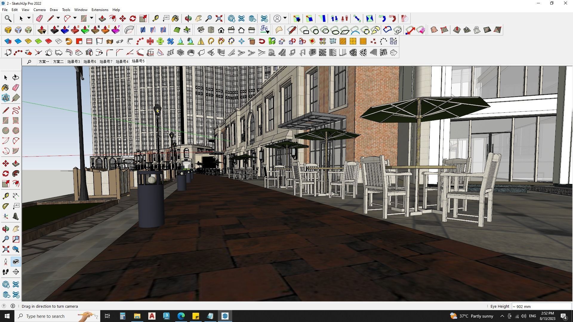 6 Classical Apartment building with Shopping mall 3D model_2