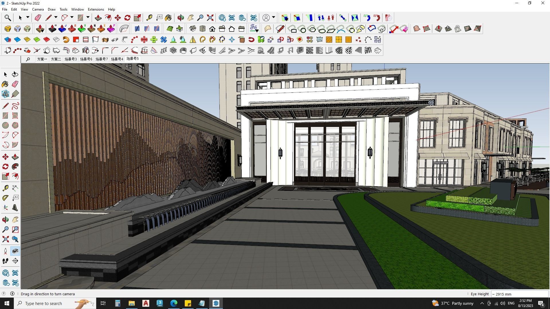 6 Classical Apartment building with Shopping mall 3D model_24