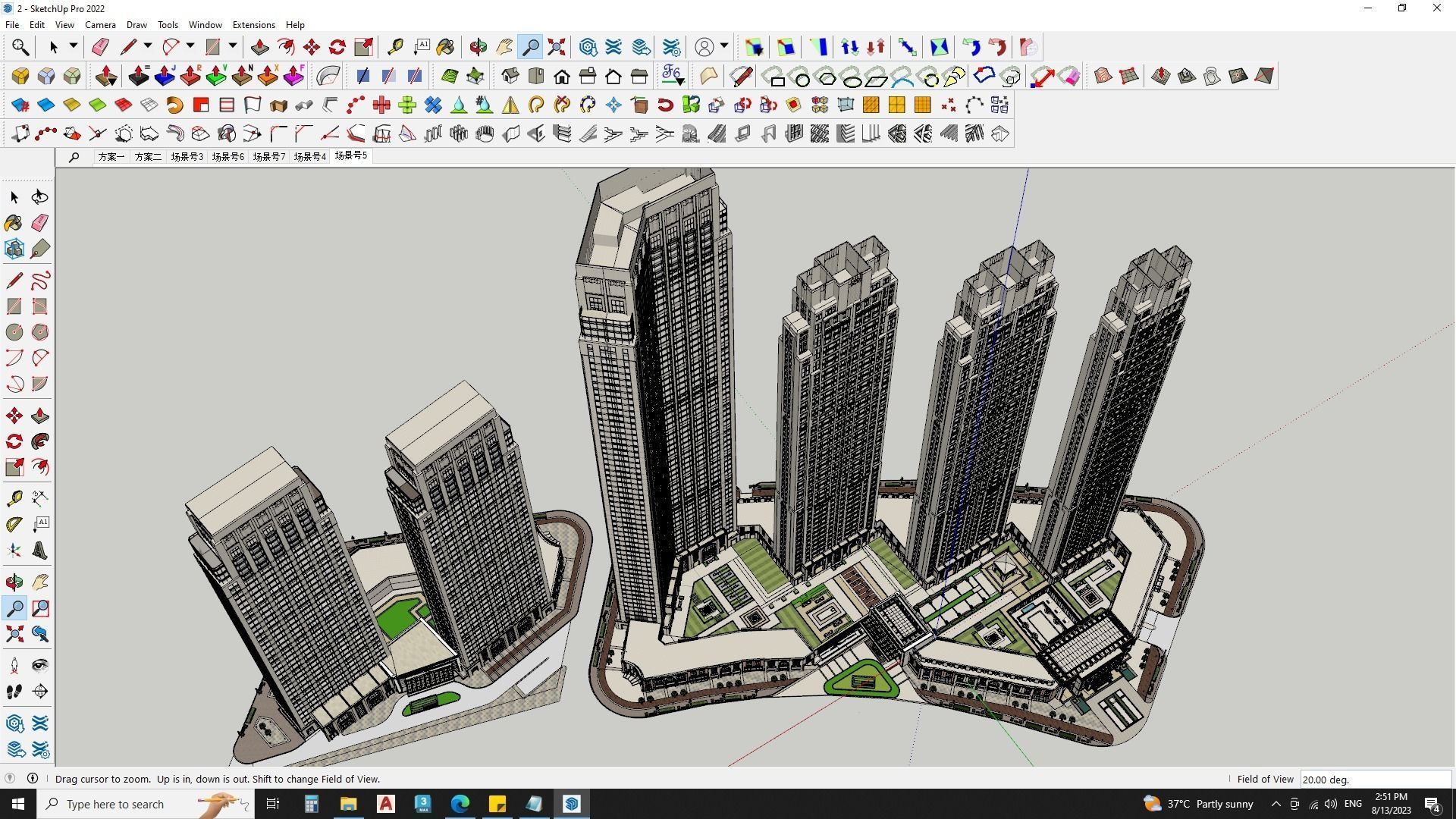 6 Classical Apartment building with Shopping mall 3D model_20