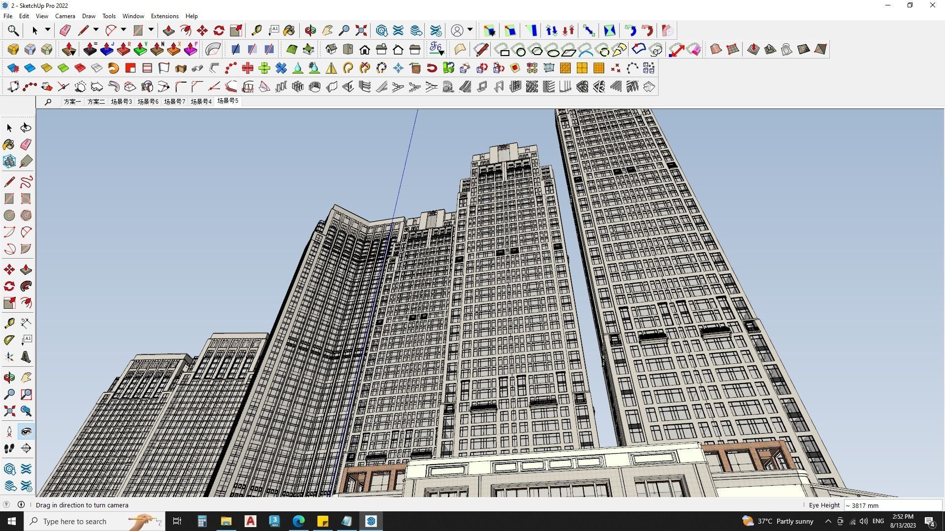 6 Classical Apartment building with Shopping mall 3D model_22