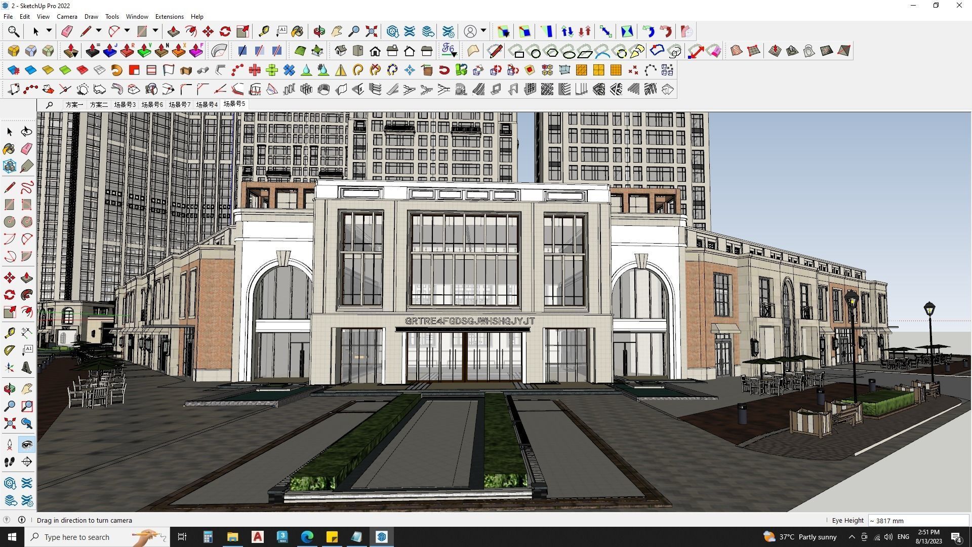 6 Classical Apartment building with Shopping mall 3D model_21