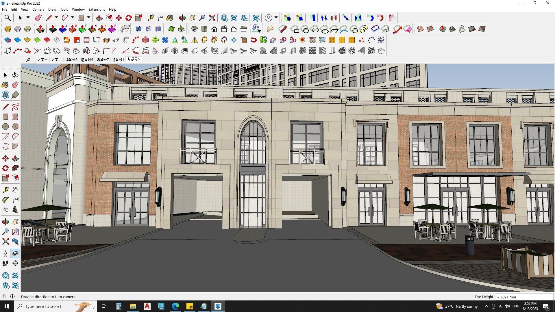 6 Classical Apartment building with Shopping mall 3D model_4
