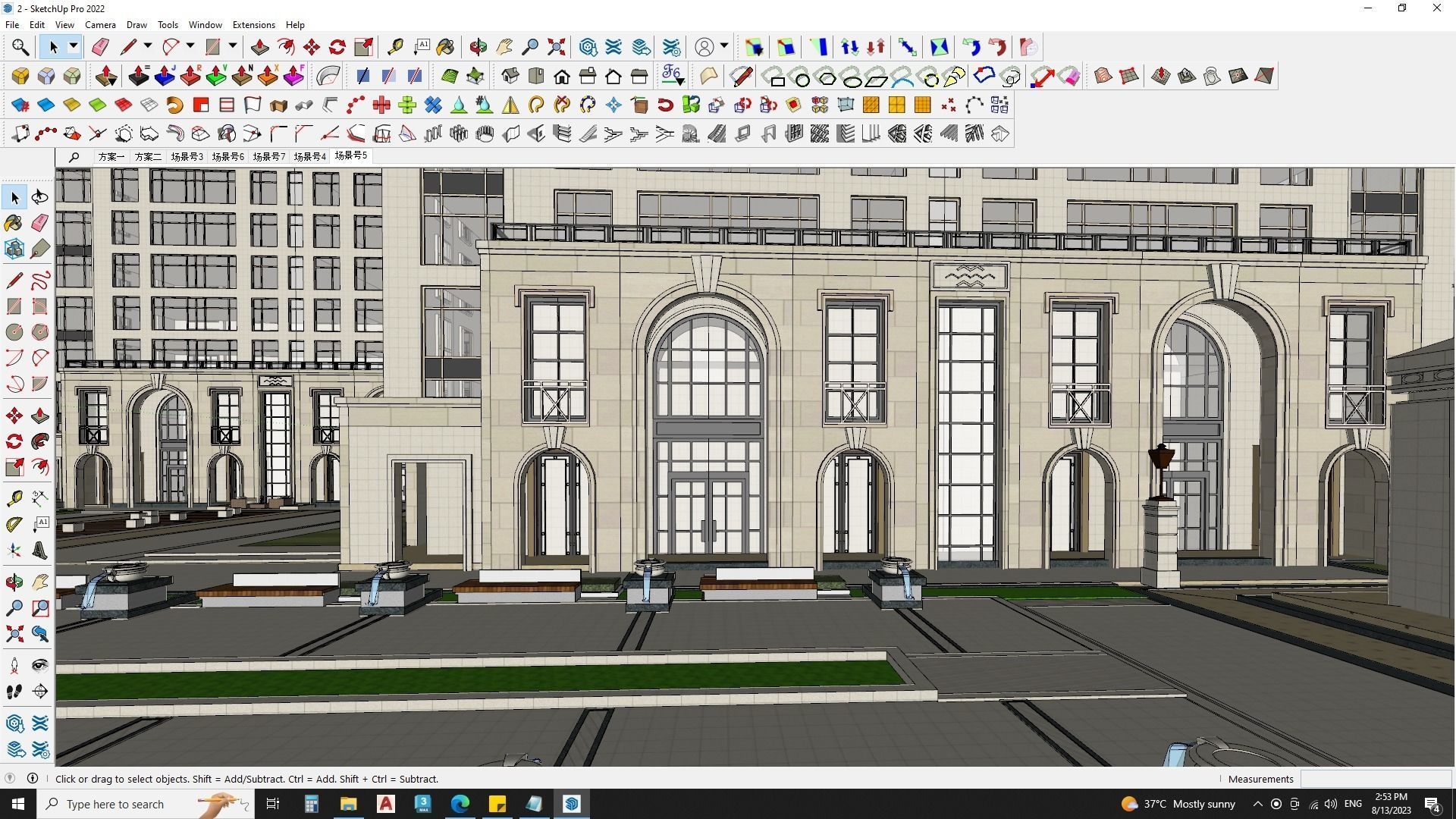 6 Classical Apartment building with Shopping mall 3D model_10