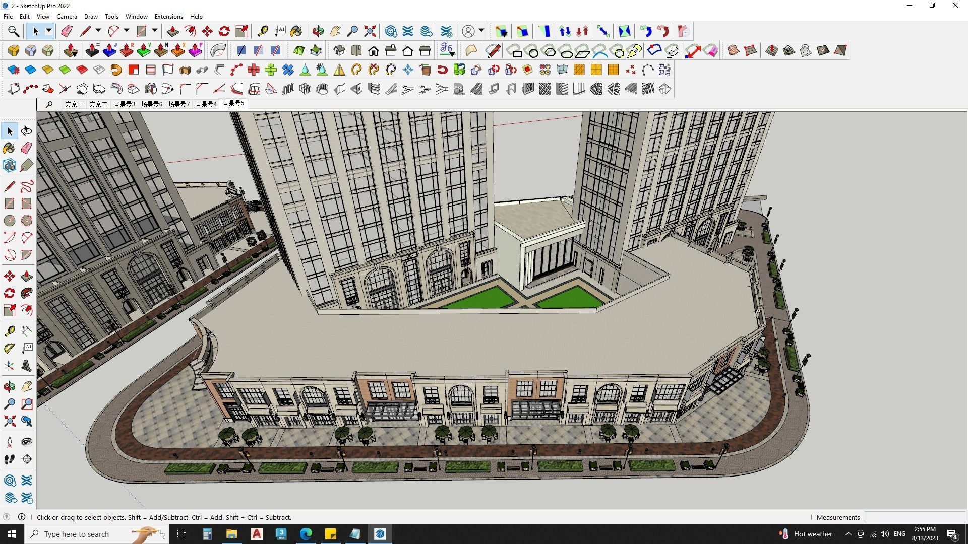 6 Classical Apartment building with Shopping mall 3D model_19