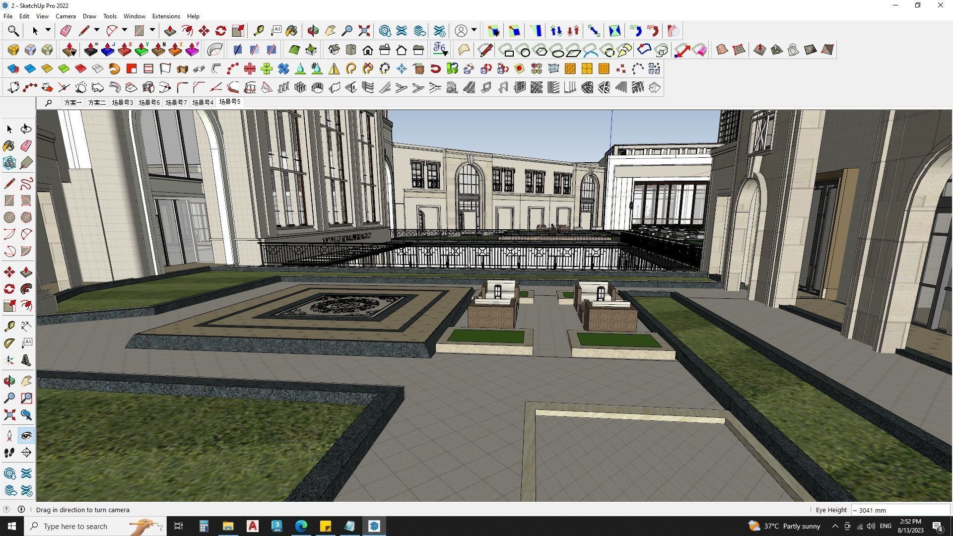 6 Classical Apartment building with Shopping mall 3D model_7
