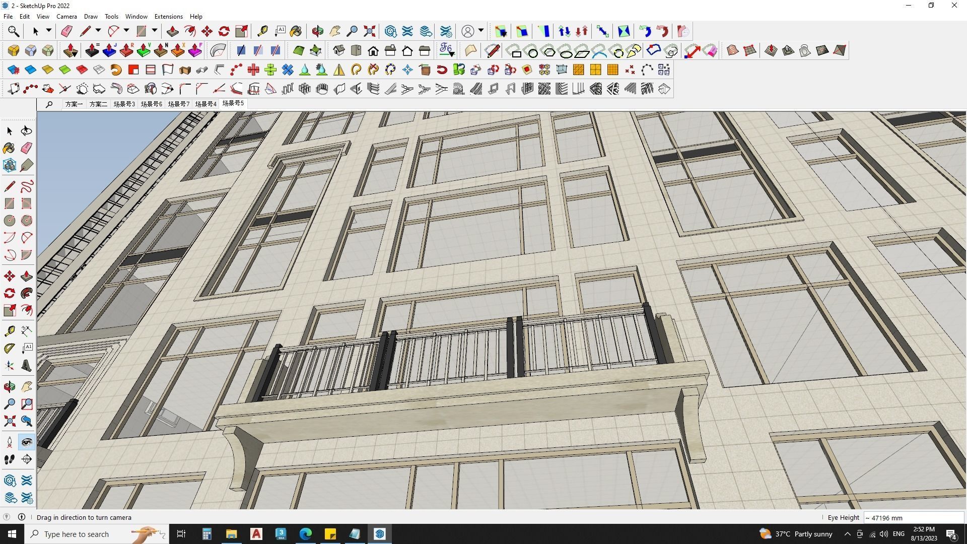 6 Classical Apartment building with Shopping mall 3D model_23