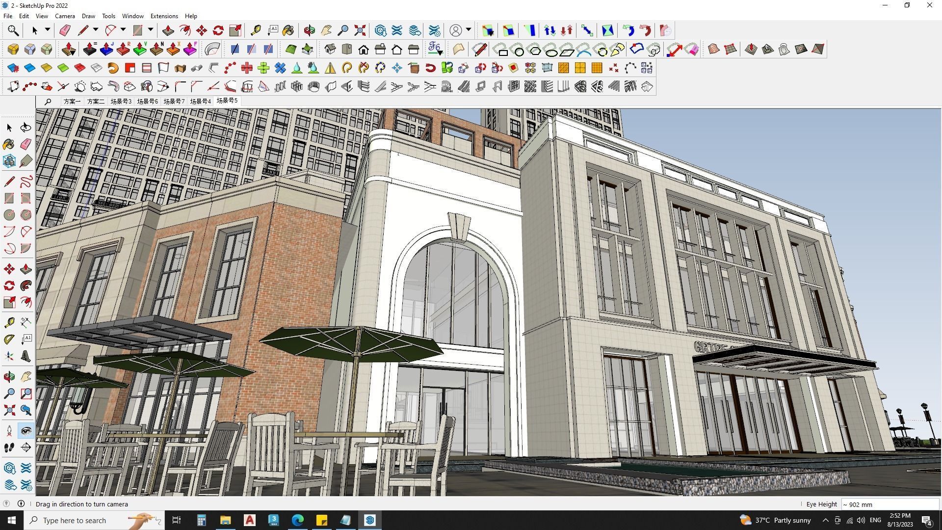 6 Classical Apartment building with Shopping mall 3D model_3