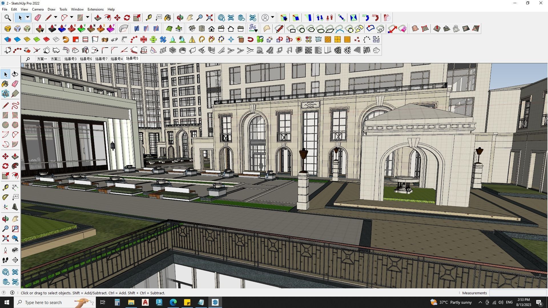6 Classical Apartment building with Shopping mall 3D model_9