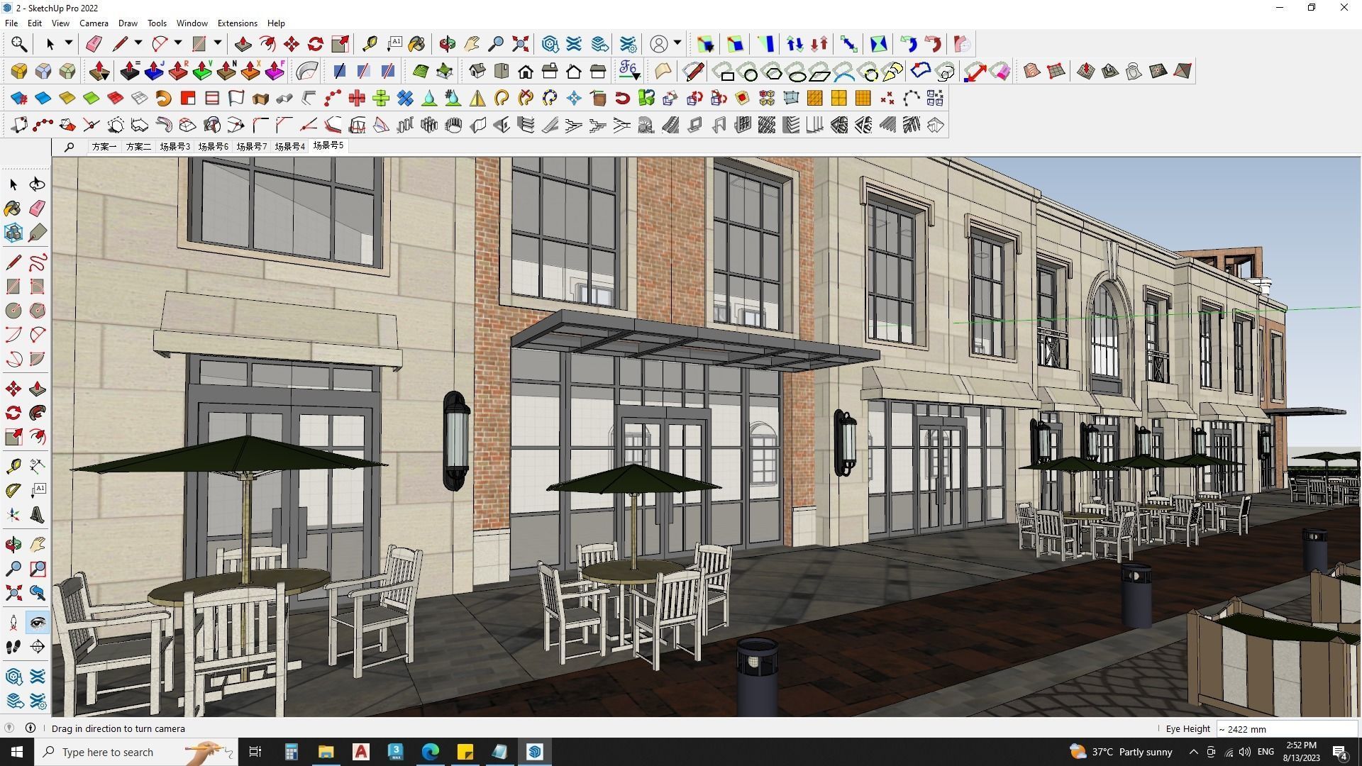 6 Classical Apartment building with Shopping mall 3D model_25