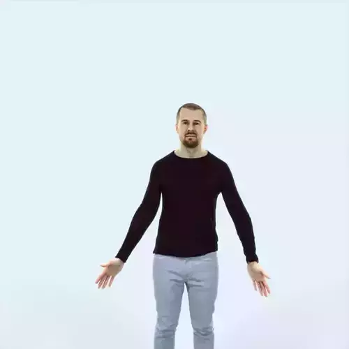 Master 01E Animated Rigged Casual Man Low-poly 3D model