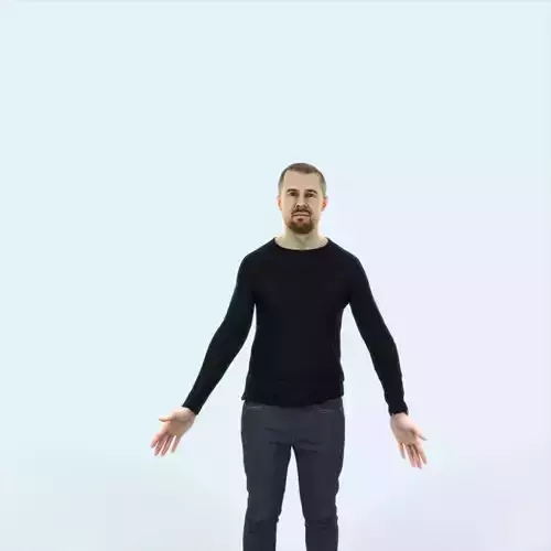 Master 01A Animated Rigged Casual Man Low-poly 3D model