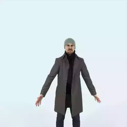 Master L Animated Rigged Winter Coat Business Man