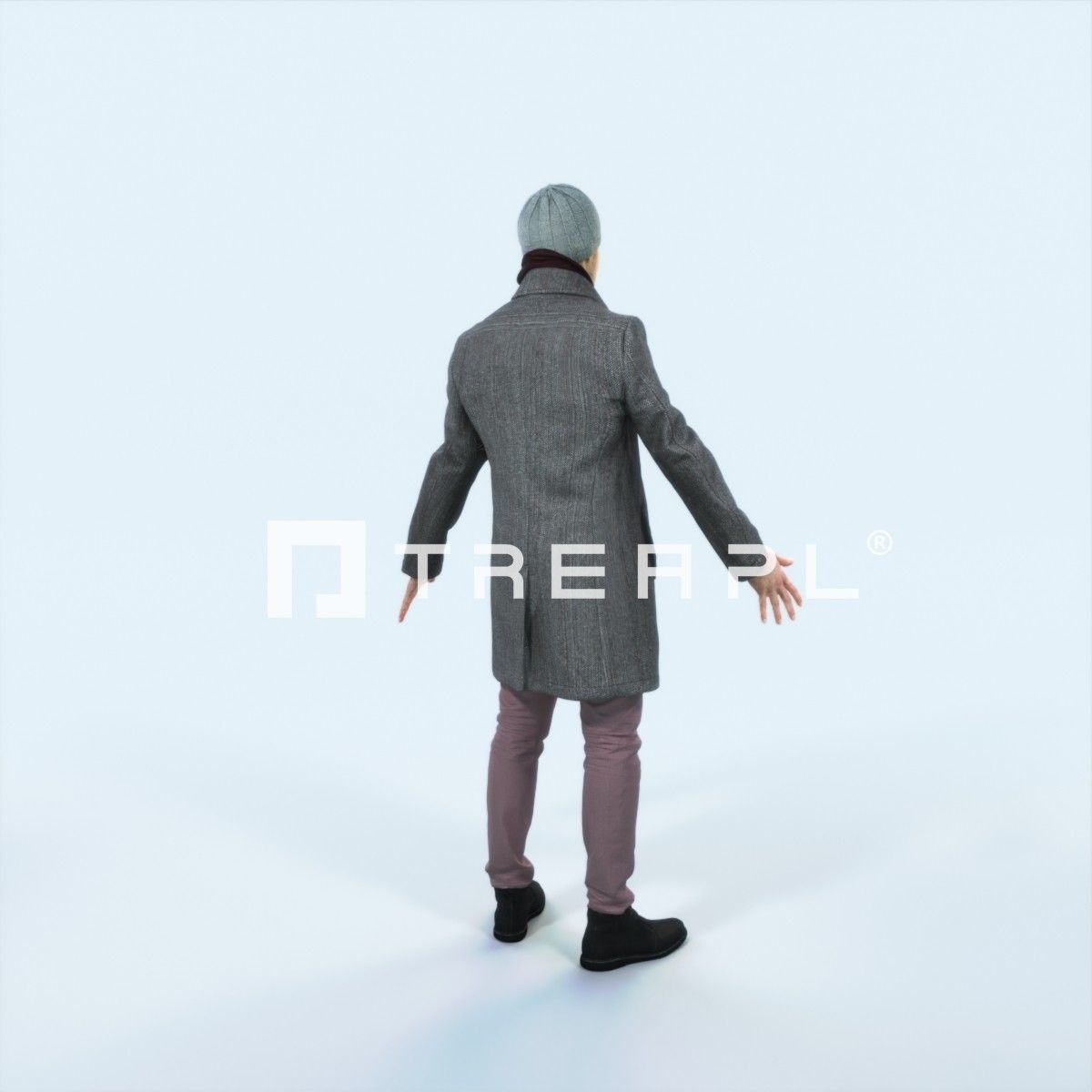 Master G Animated Rigged Winter Coat Business Man Low-poly 3D model_3