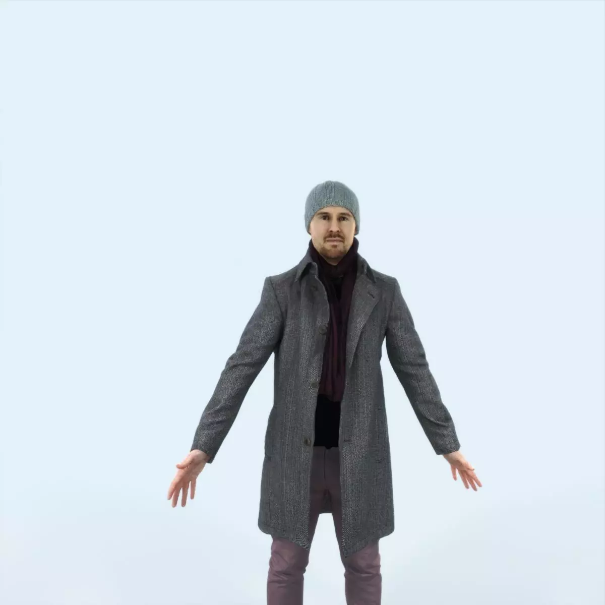Master G Animated Rigged Winter Coat Business Man Low-poly 3D model_0