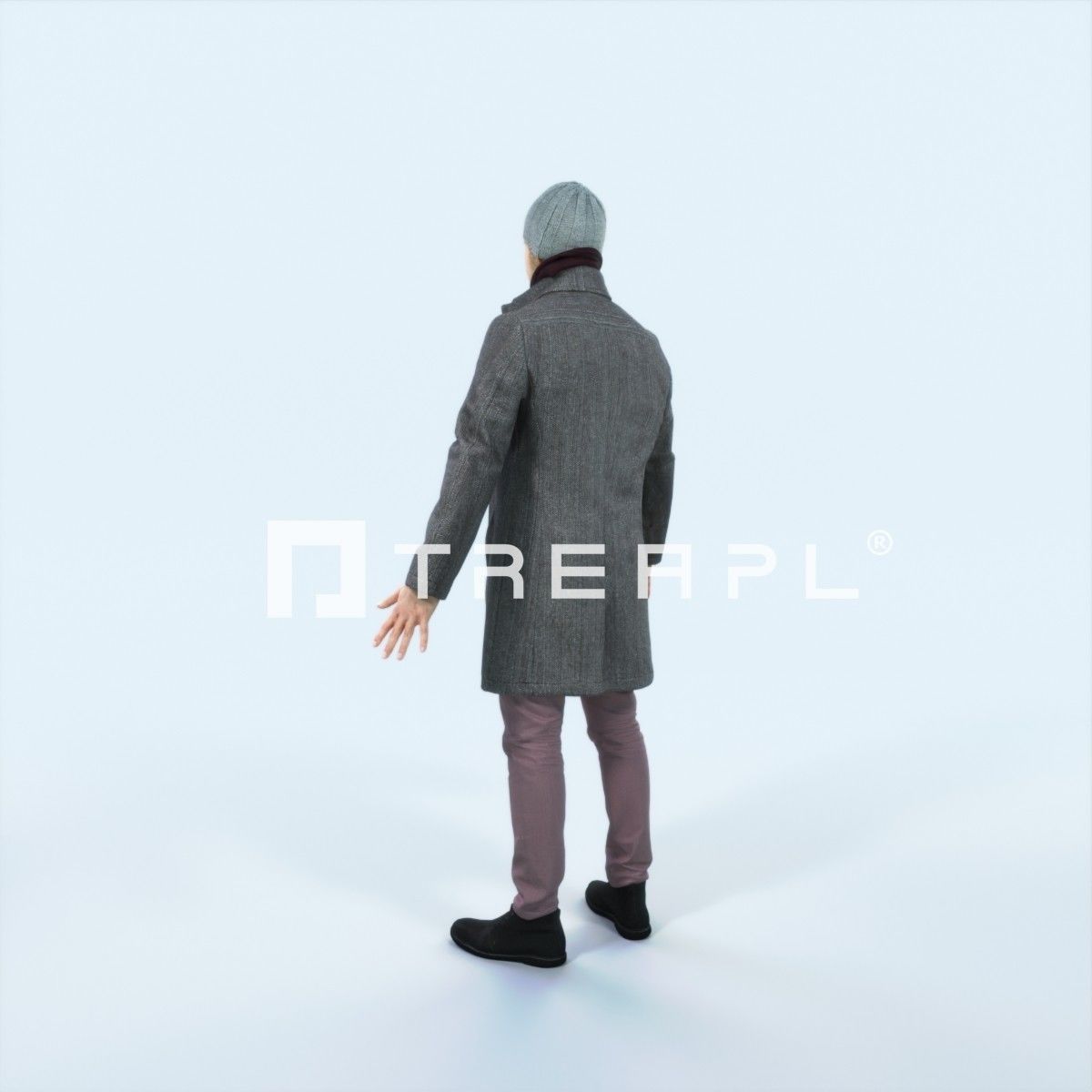 Master G Animated Rigged Winter Coat Business Man Low-poly 3D model_4