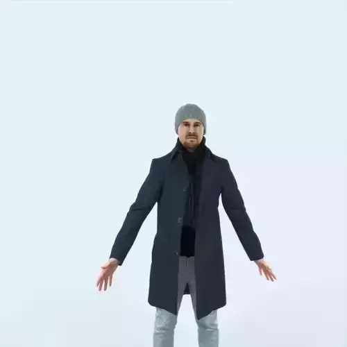Master E Animated Rigged Winter Coat Business Man