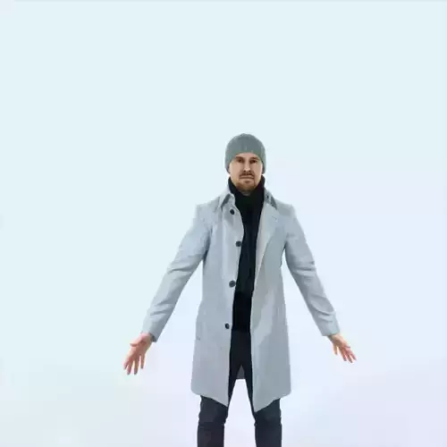 Master D Animated Rigged Winter Coat Business Man