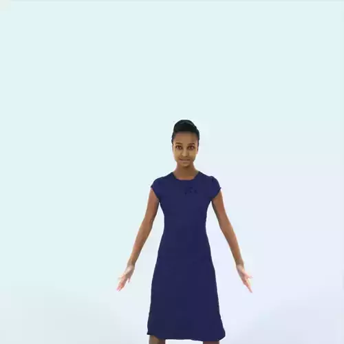 May 01L Animated Rigged African American Event Elegant Woman