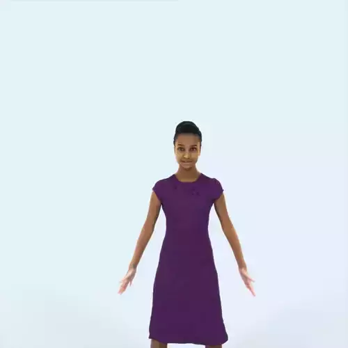 May 01K Animated Rigged African American Event Elegant Woman