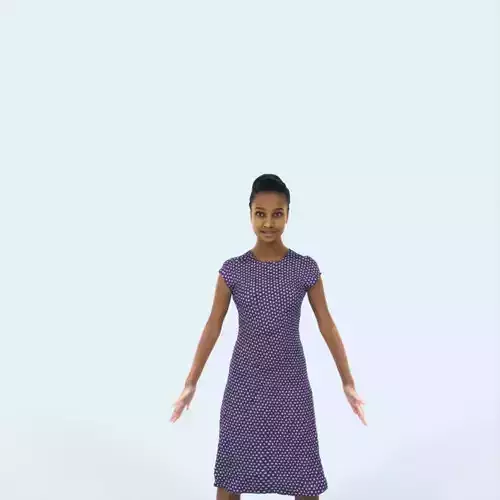 May 01C Animated Rigged African American Event Elegant Woman