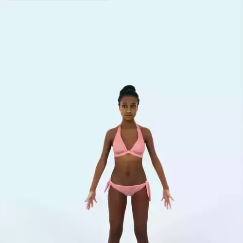 May K Beach Animated Rigged African American Sports Woman