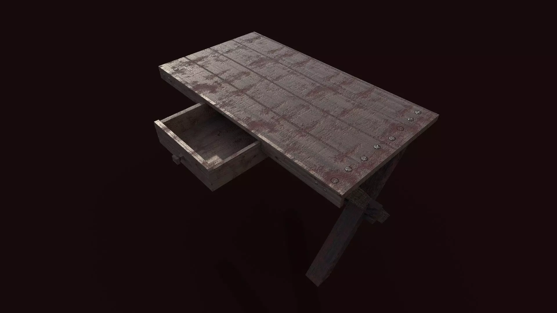 Butcher Dark Legacy  Slaughter Table Stained Pig Human Carvings Low-poly 3D model_0