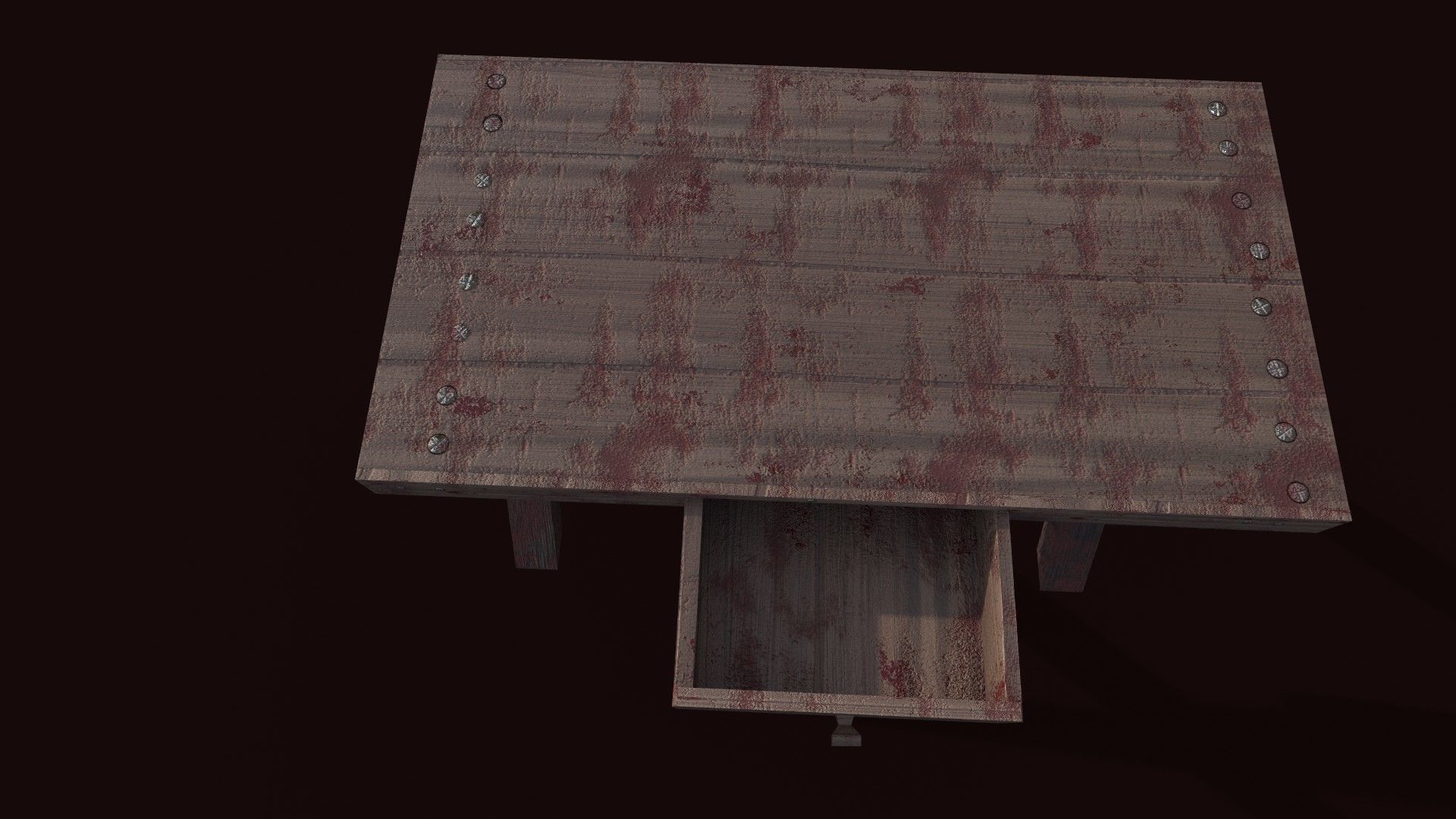 Butcher Dark Legacy  Slaughter Table Stained Pig Human Carvings Low-poly 3D model_9