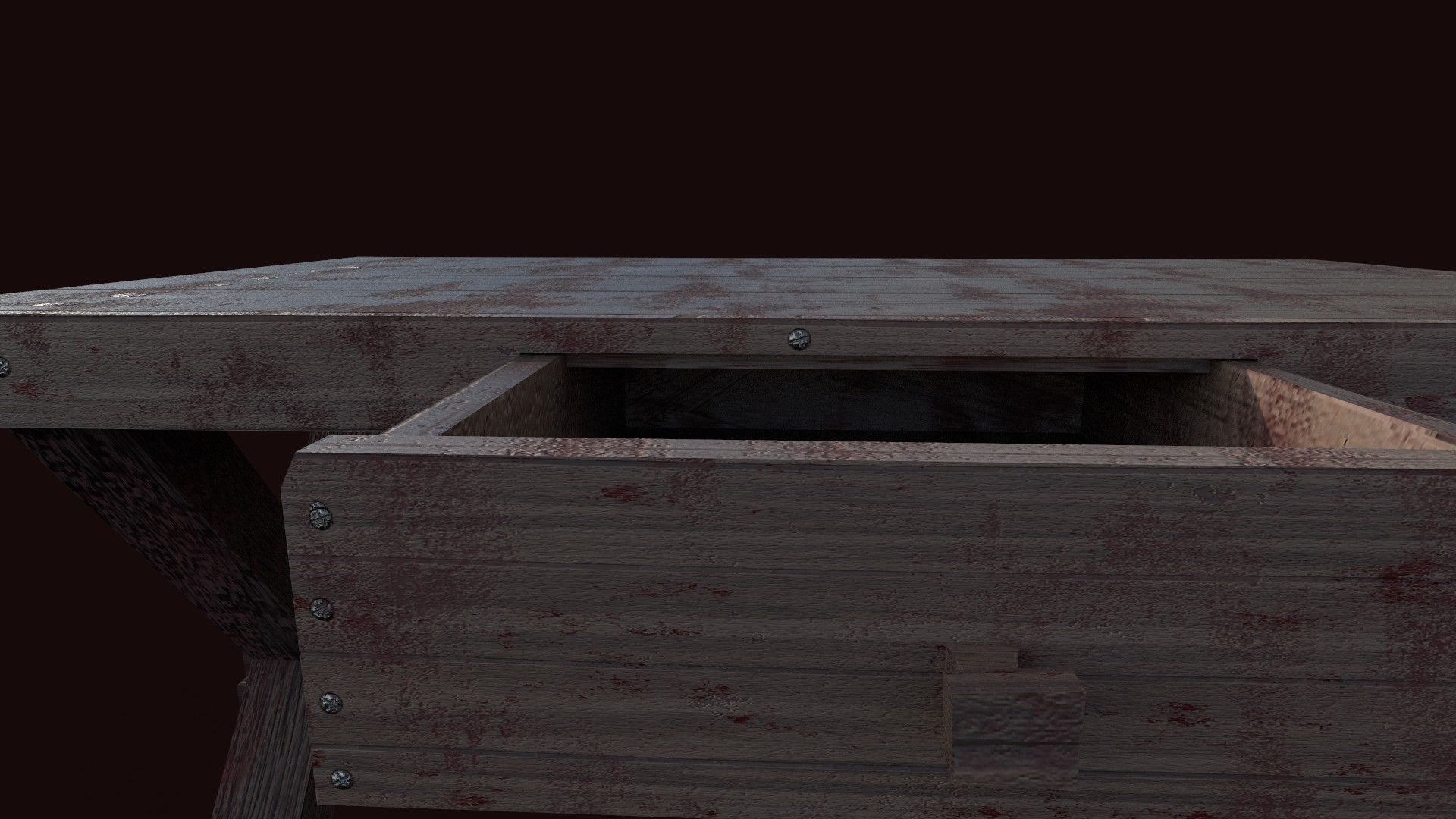 Butcher Dark Legacy  Slaughter Table Stained Pig Human Carvings Low-poly 3D model_4