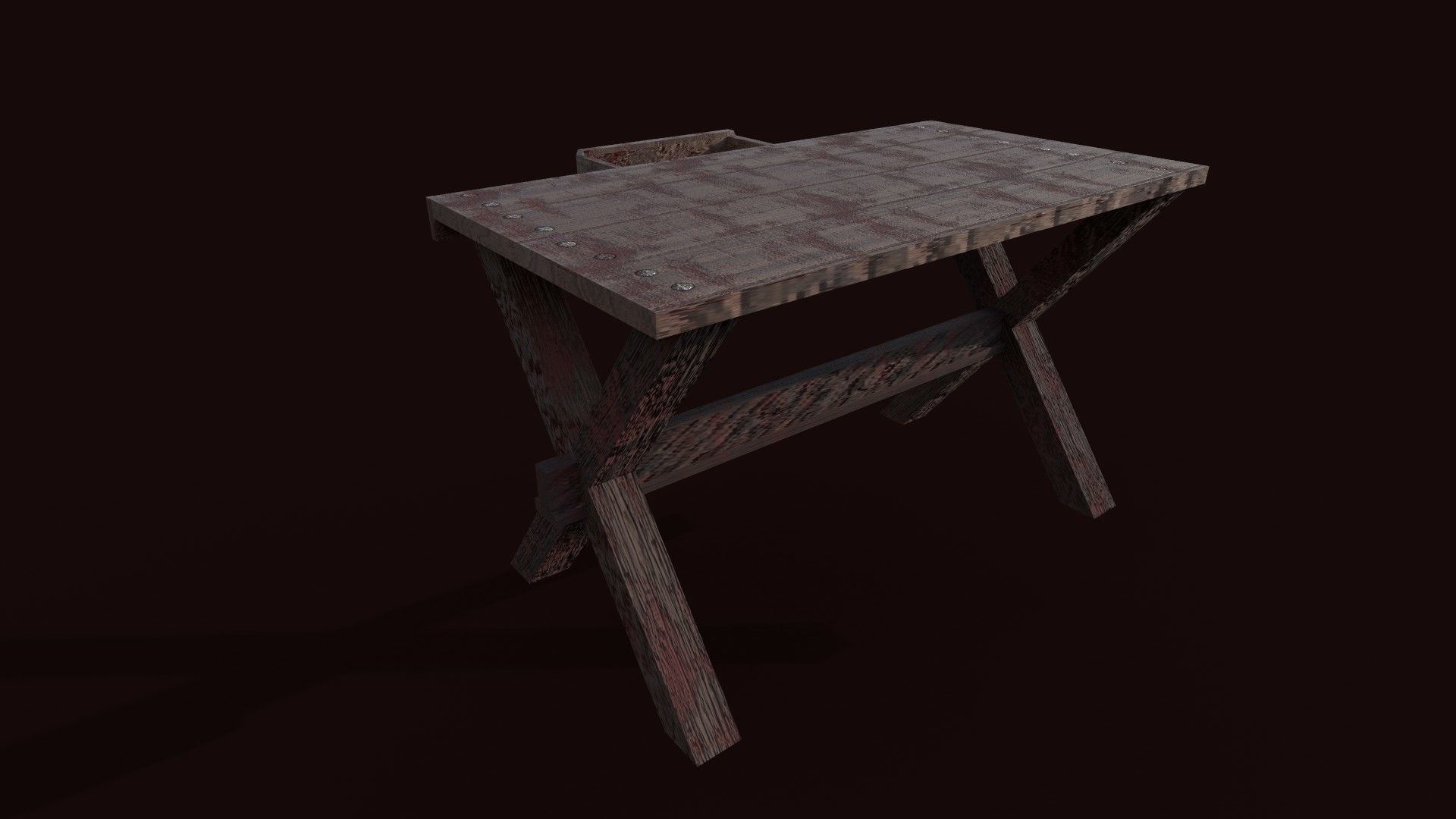 Butcher Dark Legacy  Slaughter Table Stained Pig Human Carvings Low-poly 3D model_3