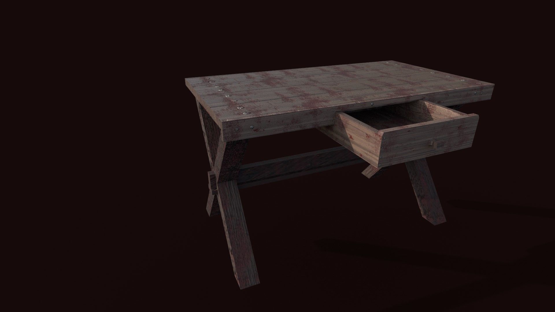Butcher Dark Legacy  Slaughter Table Stained Pig Human Carvings Low-poly 3D model_2