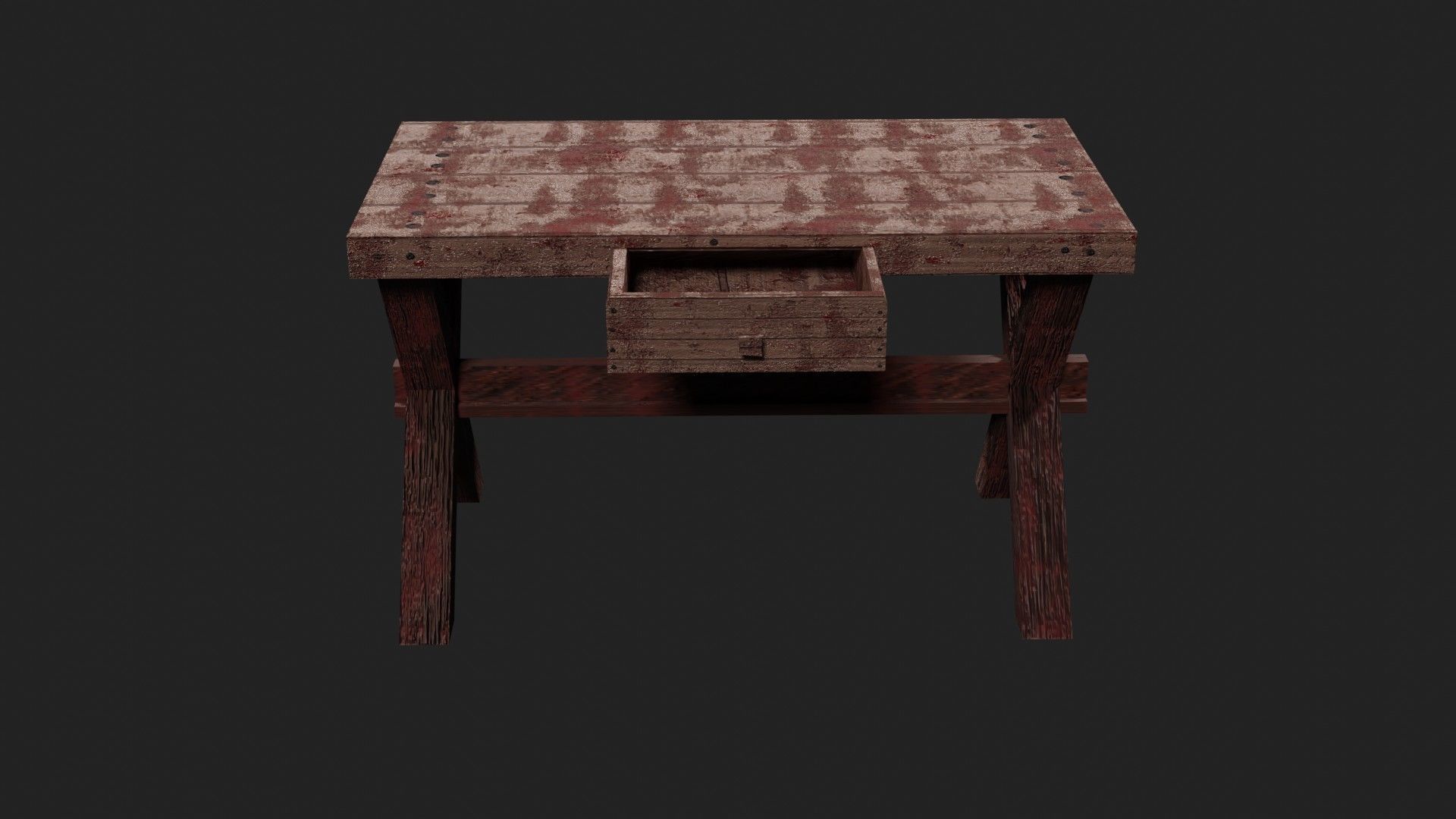 Butcher Dark Legacy  Slaughter Table Stained Pig Human Carvings Low-poly 3D model_8