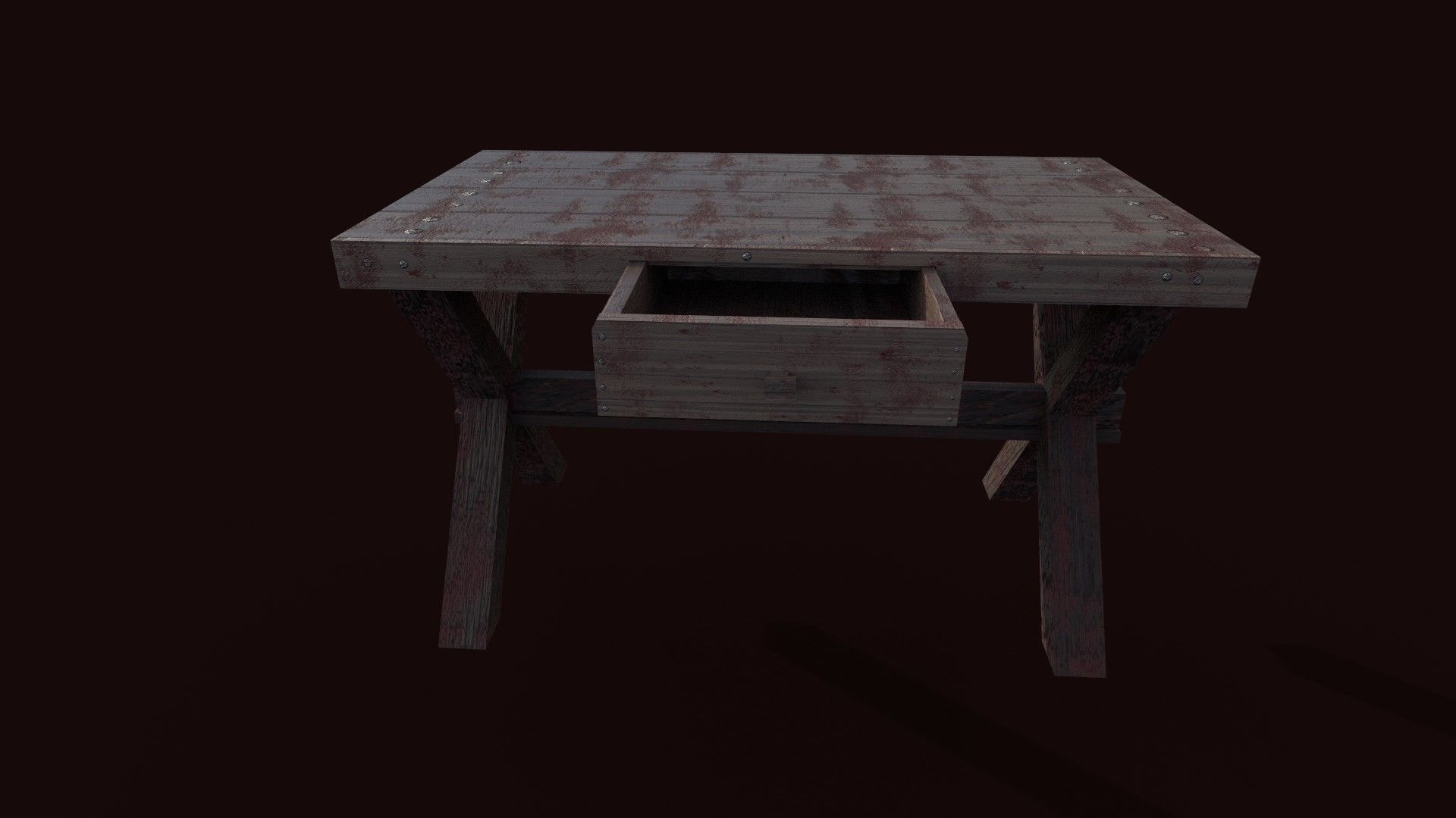 Butcher Dark Legacy  Slaughter Table Stained Pig Human Carvings Low-poly 3D model_1