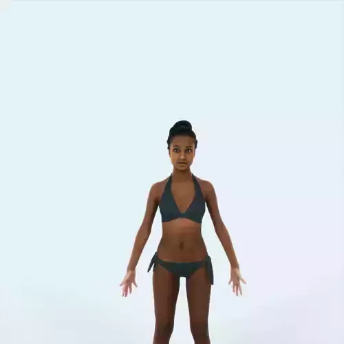 May H Beach Animated Rigged African American Sports Woman