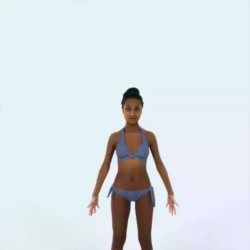 May G Beach Animated Rigged African American Sports Woman