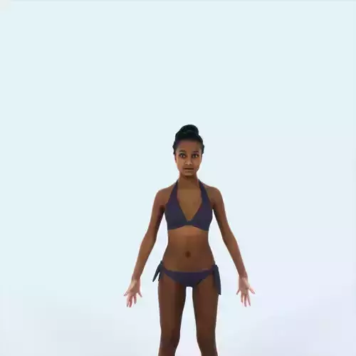 May F Beach Animated Rigged African American Sports Woman