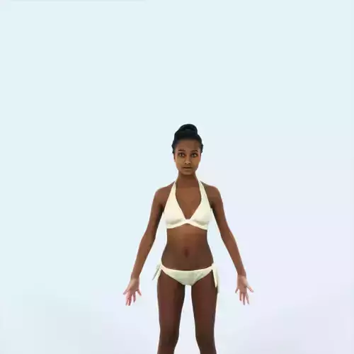 May C Beach Animated Rigged African American Sports Woman